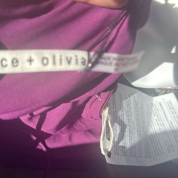 NWT ALICE + OLIVIA Boysenberry Purple Plum Satin Slip Dress - Picture 5 of 7